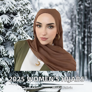 ผ้าคลุมศีรษะฮิญาบแบบเจอร์ซีย์ผ้าโมดอลไม้ไผ่สีพื้นคุณภาพสูงแบบสั่งทำปี 2025 ผ้าพันคอพิมพ์ลายชาติพันธุ์สำหรับผู้หญิง - Product Image 2