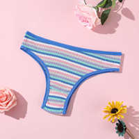 Taille basse Sexy filles culottes string été plage doux coloré rayé coton culotte sous-vêtements string