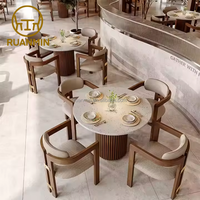 Ensemble de mobilier de restaurant en bois haut de gamme, restaurant, hôtel et café, mobilier commercial de luxe durable, blanc, design unique