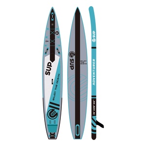 Nuovo Design Tavola da Stand Up Paddle Gonfiabile a Doppio Strato 14 Piedi Bianco Blu Navy con 2 Anni di Garanzia, Tavole da Gara per Adulti - Product Image 2
