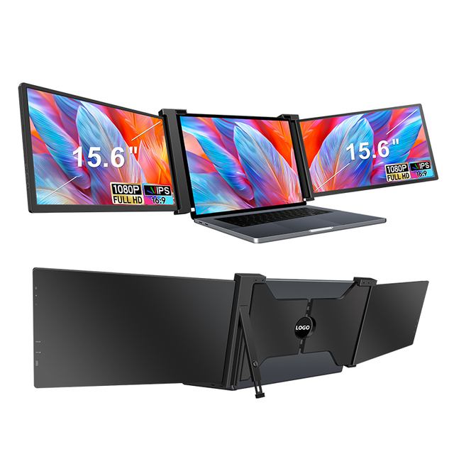 Factory Wholesale 15.6 Inch Curved HDR Mobile Workstation Laptop Monitor 60Hz Triple Portable Monitor Travel Business LED