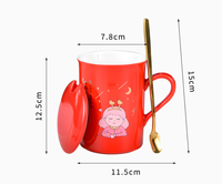 Tasse en céramique pour couple, résistante aux hautes températures, compatible micro-ondes et lave-vaisselle, avec cuillère, motif bijoux dorés, en porcelaine fine