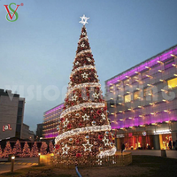 Décoration de Noël moderne imperméable avec lumières, arbre de Noël géant en plein air