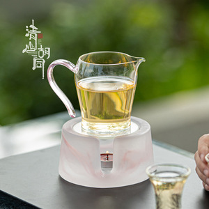 Pichet à thé en verre transparent avec poignée colorée, design bec d'aigle, pour service de thé Kung Fu, origine Dehua, style simple - Product Image 2