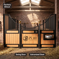 Panneau avant en U durable pour box à chevaux avec porte battante, en acier galvanisé, pour arène équestre