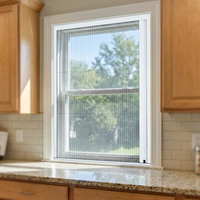 Moustiquaire plissée rétractable pour fenêtre de maison, design moderne, haute teneur en polyester, lavable, légère et durable