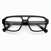 Lbashades 8605 Montures de lunettes rétro faites à la main en acétate à monture complète, lunettes classiques à double pont bloquant la lumière bleue pour hommes et femmes
