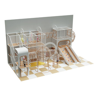 Équipement de terrain de jeu intérieur commercial de haute qualité à vendre, un petit château vilain avec pont en filet pour la <span class=keywords><strong>maternelle</strong></span> et la garderie - Product Image 2
