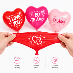 Palloncini in lattice a forma di cuore stampati con messaggi multilingue 'I Love You' e 'Te <span class=keywords><strong>Amo</strong></span>', romantici per decorazioni di San Valentino e matrimoni - Product Image 5