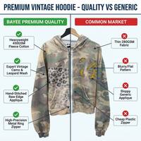 Vente en gros de sweat à capuche personnalisé à imprimé léopard vintage, en coton, surdimensionné, avec motif camouflage, effet délavé, style streetwear