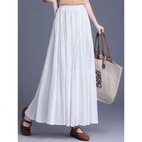 Robe longue décontractée taille haute coupe trapèze, silhouette flatteuse qui accentue les courbes, design à empiècements, tissu respirant pour temps chaud