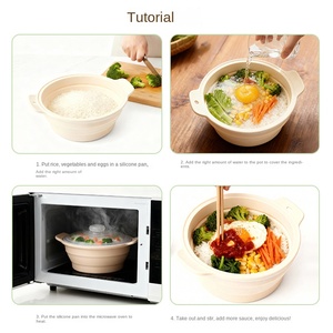 Food-grade Silicone Foldable Smokeless Multi-function Steamer Soup Pot <b>Microwave</b>-safe air Fryer Liner Lid Home Outdoor Camping - Product Image 5