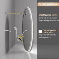 Miroir de bain intelligent Bluetooth rond personnalisé miroir rétroéclairé éclairé miroir de salle de bain LED avec désembuage et lumière