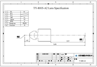 Objectif de microscope électronique TY-8005-A2 à succès avec grossissement 500x, capteur 1/4, ouverture 4,5 mm, forme conique