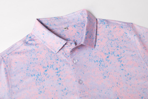 เสื้อโปโลพิมพ์ลายสีม่วงสำหรับผู้ชาย แบรนด์ส่วนตัว เนื้อผ้าเรียบง่าย เหมาะสำหรับร้านค้าปลีก โปรช็อป และชุดยูนิฟอร์มคลับ - Product Image 5