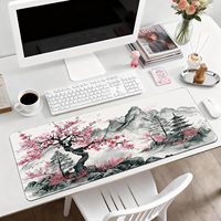 Tapis de bureau de jeu en caoutchouc personnalisé, surface lisse, japonais, 31,5x11,8 pouces, grand format, rectangulaire, pour souris