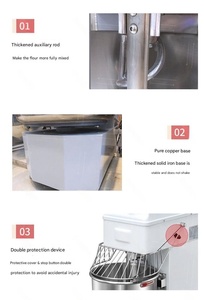 Amasadora Espiral Profesional <span class=keywords><strong>de</strong></span> 20L-260L para Panadería, Chapati, Pizza, Fideos, Uso Comercial - Product Image 3