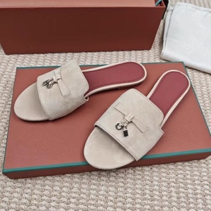 Sandali da <span class=keywords><strong>donna</strong></span> LP a fondo piatto, in <span class=keywords><strong>vera</strong></span> <span class=keywords><strong>pelle</strong></span>, antiscivolo, estivi, con fibbia e nappine, slip-on, a punta aperta, versatili, stile pigro - Product Image 4