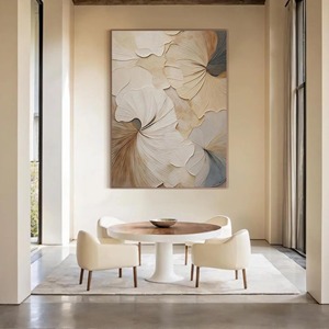 Cuadro grande con marco floral, arte abstracto, pintura al óleo texturizada elegante hecha a mano, pintura decorativa para sala de estar, pintura en lienzo <span class=keywords><strong>3D</strong></span> - Product Image 2