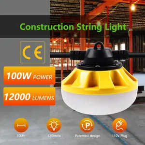 Aansluitbare Ip65 Waterdichte Eu Plug Werk Lichtslingers 220V Festoon Verlichting Voor Bouwplaats, Jobsite Verlichtingsketting