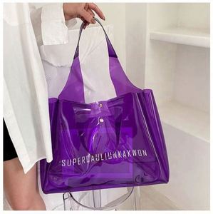 Bolsas de Compras Transparentes de PVC Grandes, Resistentes al Agua, con Asas, Color Sólido, con Logotipo Personalizado Impreso, al por Mayor - Product Image 6