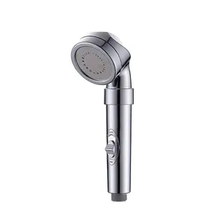 Simple Style High Pressure and Quality Waterfall ABS Chrome Water Saving Bathroom Shower Head with Water Stop Button