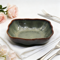 Bol à fruits en céramique réactive, plats de service, bol à soupe, bol personnalisé, vaisselle, vaisselle de table, empilable, forme irrégulière, bol à légumes