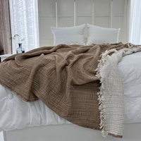 Plaid nordique en gaze de coton, serviette de canapé, couverture d'été pour climatisation, couverture de loisirs en mousseline pour lits