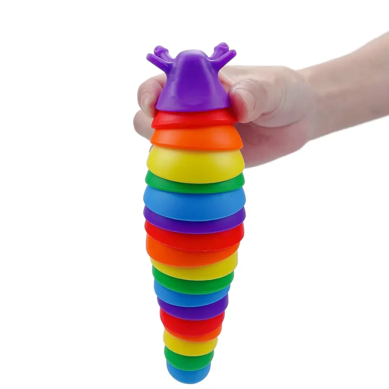 Latest Products Kids Children Rainbow Color Novelties Funny Sensory Squid Angry Game Anti anxiety Fidget Slug Fidget Toy