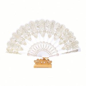 Venta al por mayor 2025 Abanico plegable estilo español de mano con polvo dorado y moneda de plástico para bodas, fiestas, danza, arte, manualidades y regalos - Product Image 1