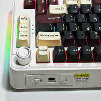 Teclado Mecánico para Juegos RGB al 75%, Teclado Mecánico de Oficina de Tres Modos con Perilla de Metal, Intercambiable en Caliente