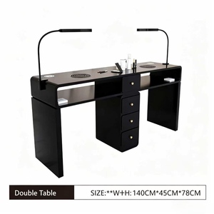 Table et chaise de manucure en porcelaine marbrée, style luxe léger, très tendance, pour une ou deux personnes - Product Image 6