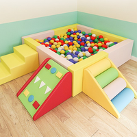 Piscine à balles pour enfants, terrain de jeux intégrés Super amusant, avec toboggan, parc d'attractions, intérieur, gris, jeux souples