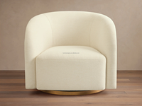 Mobilier moderne de luxe Superbe conception de matériaux mixtes Chaise pivotante de luxe de salon personnalisée et souple