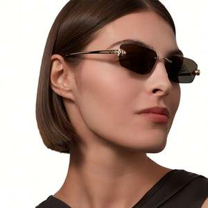 Gafas de Sol de Diseño Personalizado con Logotipo, de Lujo, con Degradado de Color, Poligonales, con Protección UV400, con Decoración de Guepardo, sin Montura, para Hombre y Mujer - Product Image 3