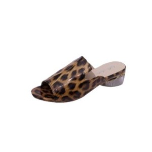 Sandalias de tacón medio con estampado de leopardo para verano, talla grande, novedad, elegantes, sexys, de tacón grueso y una sola tira para mujer - Product Image 5