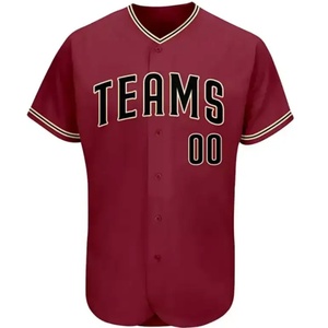 Maillot de baseball noir personnalisé de haute qualité avec logo sublimé pour homme et femme - Product Image 1