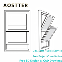 Ventana Corredera Vertical de Aluminio AOSTTER de Alta Resistencia, Perfil de 2.0 mm de Espesor, Ventana de Una Sola Hoja