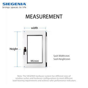 Fenêtre à ouverture vers l'intérieur, à bascule et à rotation, en alliage de zinc durable SIEGENIA, 80 kg, avec installation par vis, pour un usage en appartement - Product Image 4