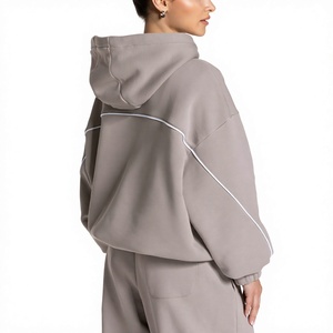 Ensemble de survêtement personnalisé pour femmes, coupe large, 280 g/m², pour marques de boutiques américaines, faible MOQ - Product Image 3