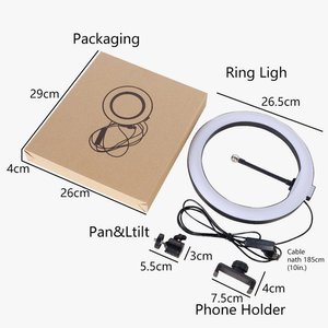 Aro de Luz LED de 10 Pulgadas con Alimentación USB, Plegable, con Soporte para Teléfono y Trípode, para Transmisión en Vivo y Maquillaje - Product Image 5