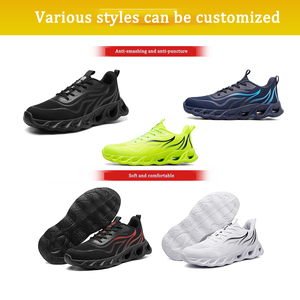JIANKUN, ZAPATOS DE TRABAJO DE PUNTO volador para hombre, zapatos de seguridad de verano de malla transpirable a la moda, zapatos de acero antigolpes antideslizantes PU - Product Image 3