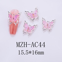 Nouveaux accessoires pour nail art papillon en alliage, effet laser irisé dégradé, transparent glacé, texture brillante 3D diamant, mignons pour ongles