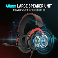 Casque de jeu filaire USB avec son RGB, design PJT-DEP2454, micro supra-auriculaire, PC, codecs dynamiques AAC, sport, voyage, IPX-4