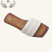 Sandales et pantoufles plates pour femmes, tendance, été, nouveau design, antidérapantes, durables, confortables, respirantes, vente en gros