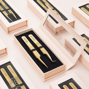 Pinzas para Extensión de Pestañas ESSI LASH, Empaque Personalizado en Caja, Marca Privada, Pinzas de Acero Inoxidable con Punta de Fibra para Extensión de Pestañas de Volumen - Product Image 2