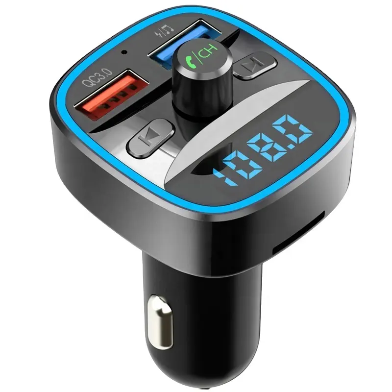 7 रंग लाइट QC3.0 ब्लूटूथ एफएम ट्रांसमीटर कार ब्लूटूथ कार Adapte के लिए चार्ज कार चार्जर MP3 प्लेयर हाथों से मुक्त फोन