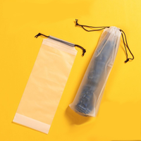 Sac à cordon personnalisé avec logo imprimé, finition mate dépolie, sac en plastique dépoli, sac en polyéthylène, sac d'emballage pour parapluie et tapis de souris