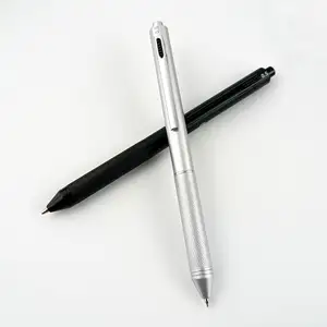 カスタムロゴマルチカラーペンシルメタルペンボールペンレッドブルーブラックペンとペンシル