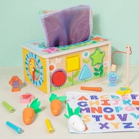 Boîte à mouchoirs multifonction en bois forme correspondant jouet carotte récolte jeu enfants Montessori jouets éducatifs précoces pour bébé tout-petits